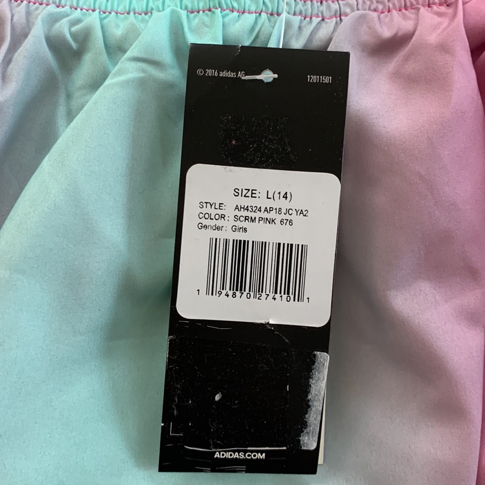 Adidas Girls Elastic Waistband Ombré Shorts - Picture 13 of 13